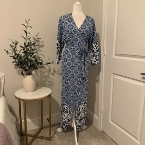 Rachel Roy linen wrap dress small